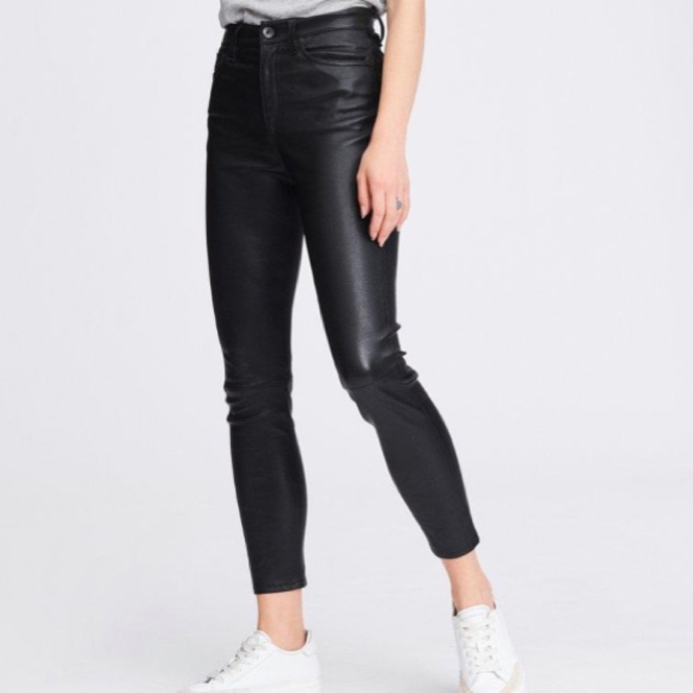 Rag and Bone High Waist Leather Pants